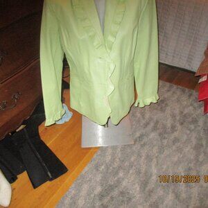NEW WITHOUT TAGS MINT GREEN LEATHER JACKET BY TERRY LEWIS